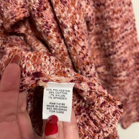 Adyson Parker Women's NWT Pink Open Chunky Knit Pockets Cardigan Sweater Large - Picture 7 of 8